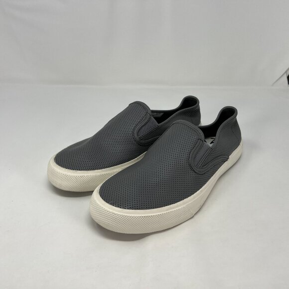 New Sperry Top Sider Shoes Captains Slip On Perforated Mens 8.5 Gray